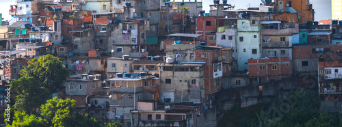 Favelas in the city of Rio de Janeiro. A place where poor people live. photo