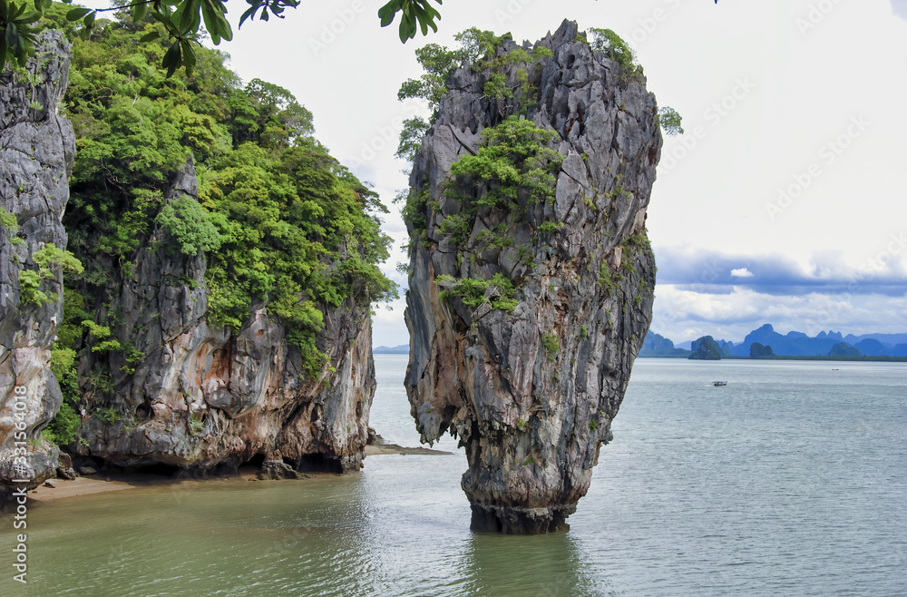 Famous James Bond island near Phuket in Thailand