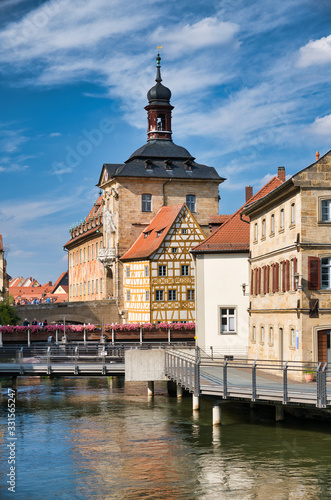 Old Town Hall with city river in Bamberg, Germany