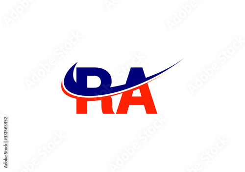 Free Download RA Logo Design Featuring a Swoosh Branding Business Identity and Marketing for Organization - GFXLoad