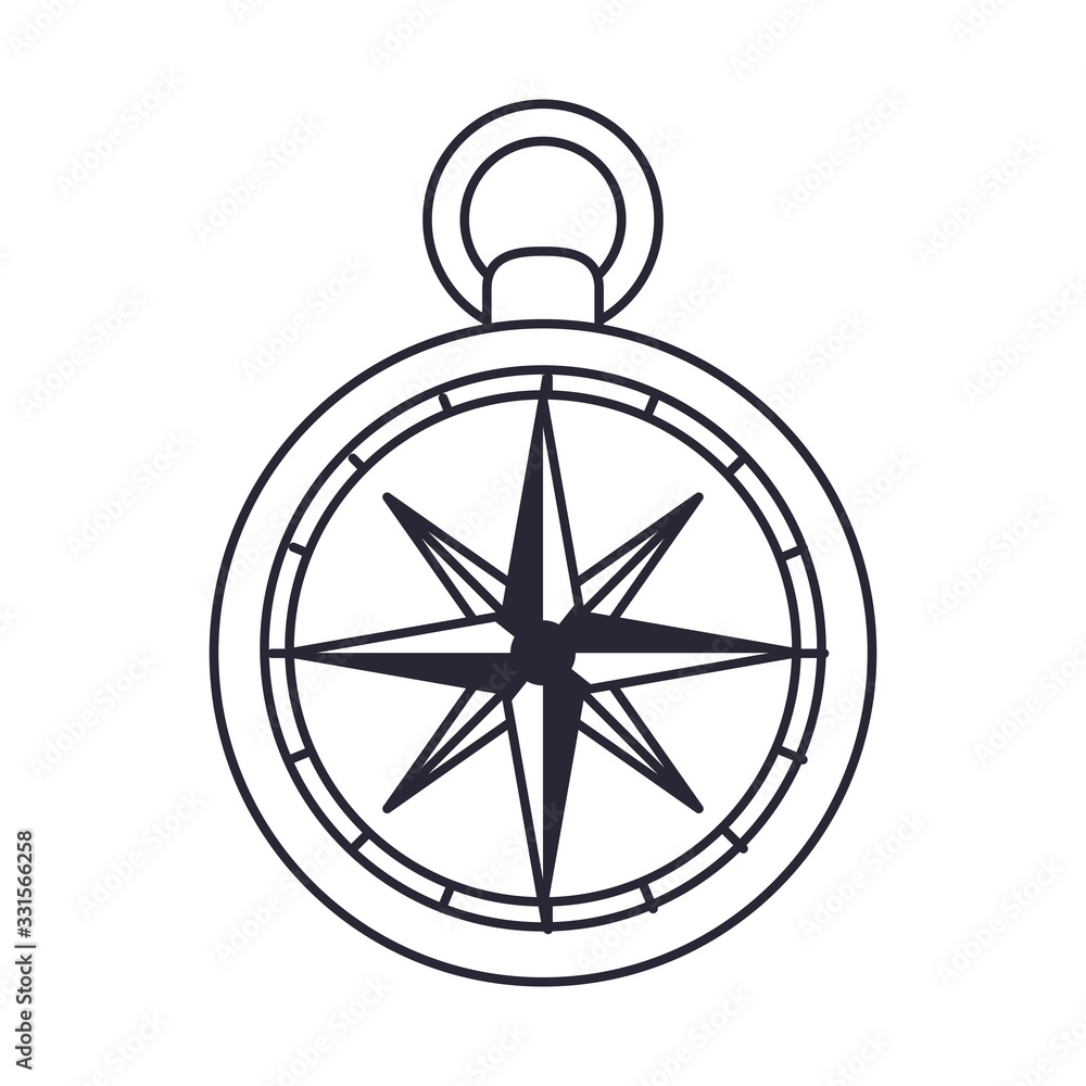 compass guide retro device icon
