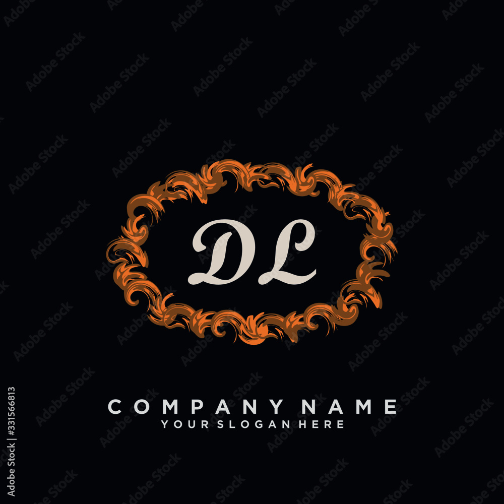 Initial Letter DL Logo With circle Template Vector Initial Letter DL Logo With circle Template Vector