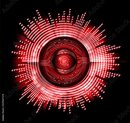 red eye cyber circuit future technology concept background