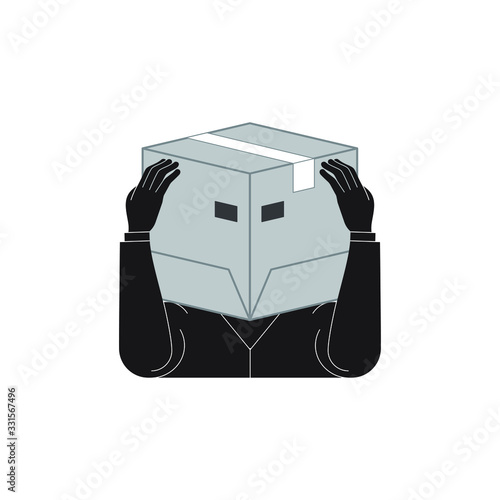 Corona virus - staying at home (self-isolation). Home Quarantine illustration. Corona virus self-quarantine. Isolation period at home. Self-isolation shield from coronavirus. Vector.