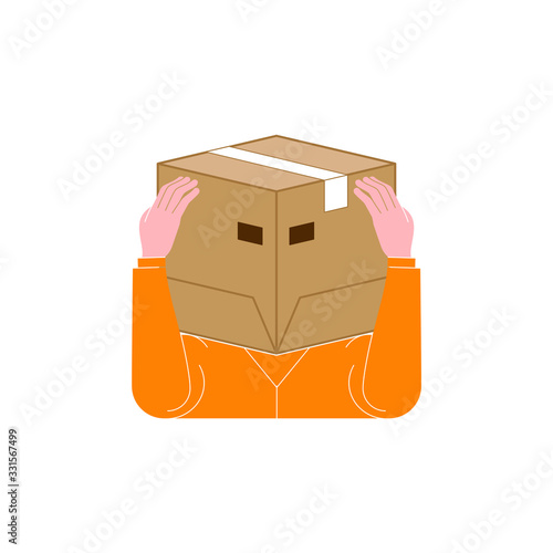 Corona virus - staying at home (self-isolation). Home Quarantine illustration. Corona virus self-quarantine. Isolation period at home. Self-isolation shield from coronavirus. Vector.