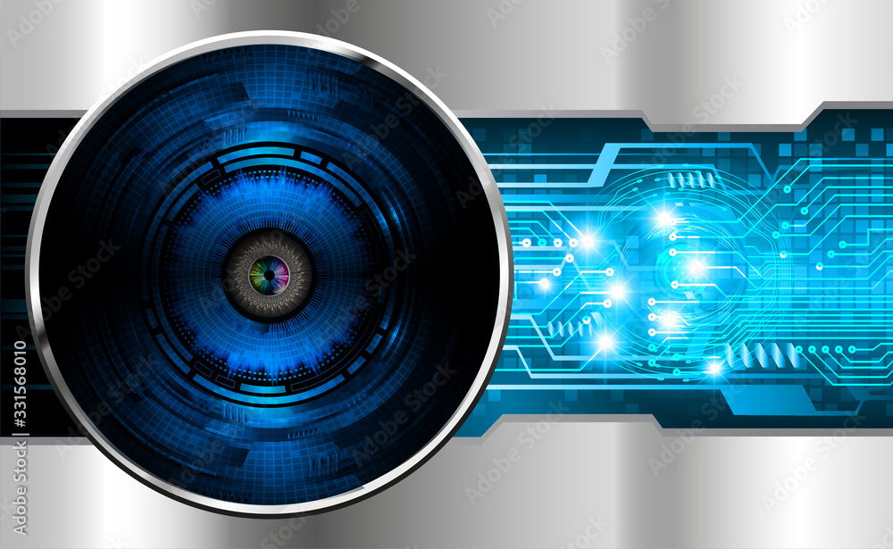 Blue eye cyber circuit future technology concept background Blue eye cyber circuit future technology concept background