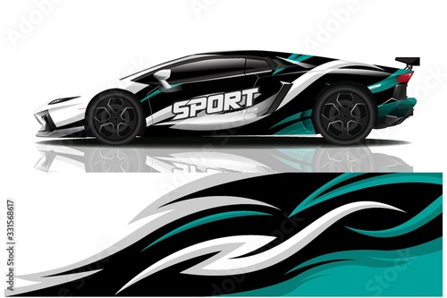  Sports car wrapping decal design
