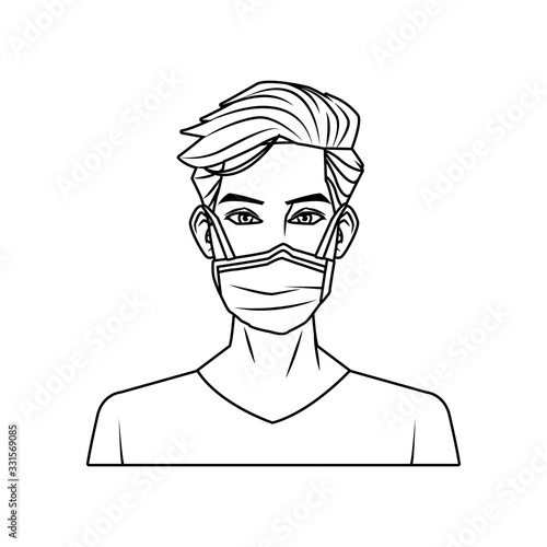 young man with mouth cap medical accessory