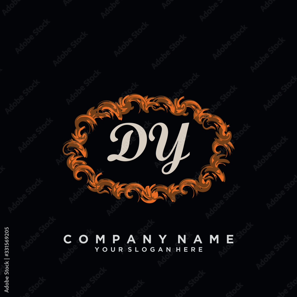 Initial Letter DY Logo With circle Template Vector Initial Letter DY Logo With circle Template Vector