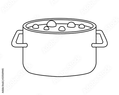 pot boiling water isolated icon