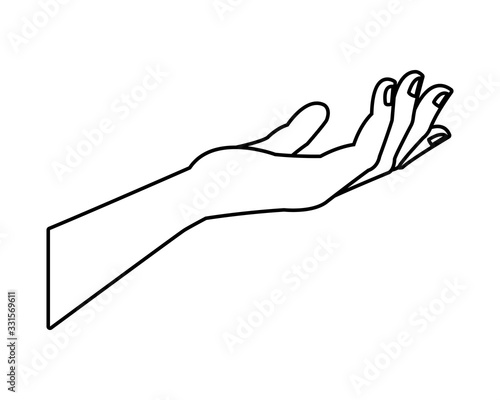 hand human receiving isolated icon