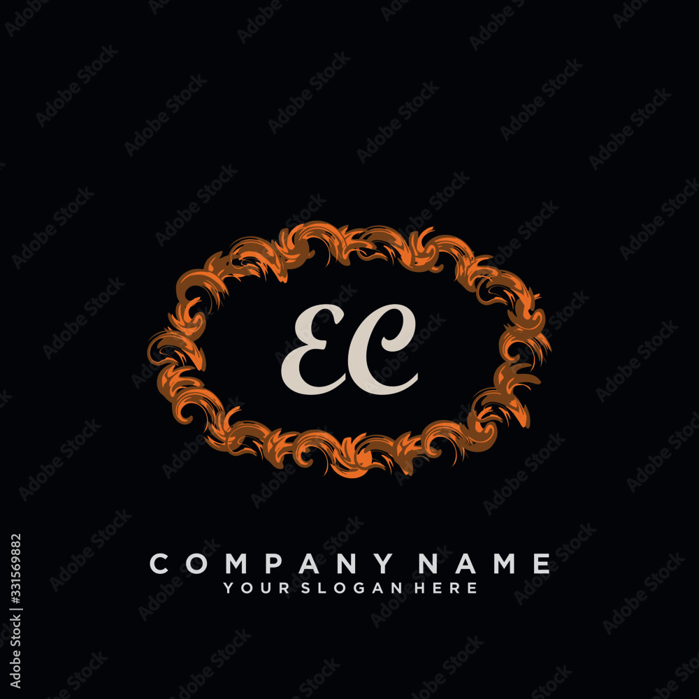 Initial Letter EC Logo With circle Template Vector Initial Letter EC Logo With circle Template Vector