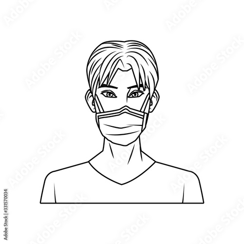 young man with mouth cap medical accessory
