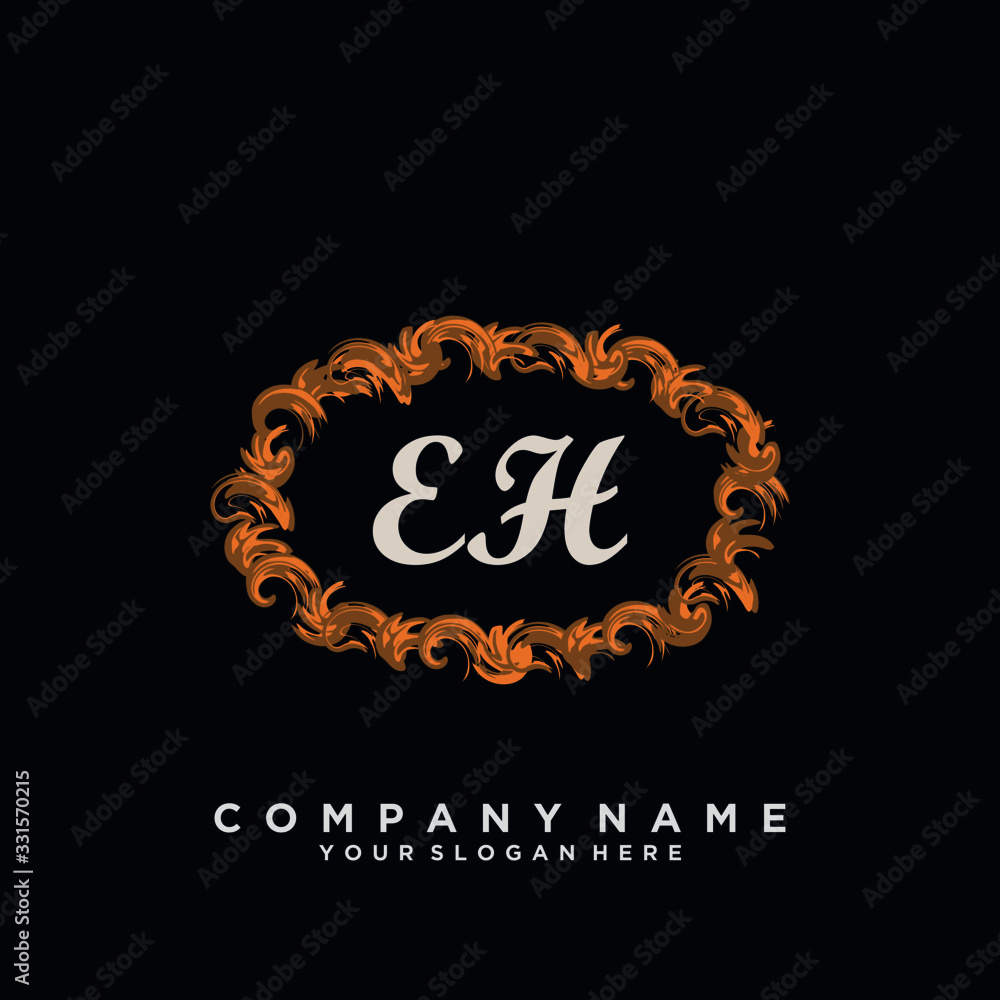 Initial Letter EH Logo With circle Template Vector Initial Letter EH Logo With circle Template Vector
