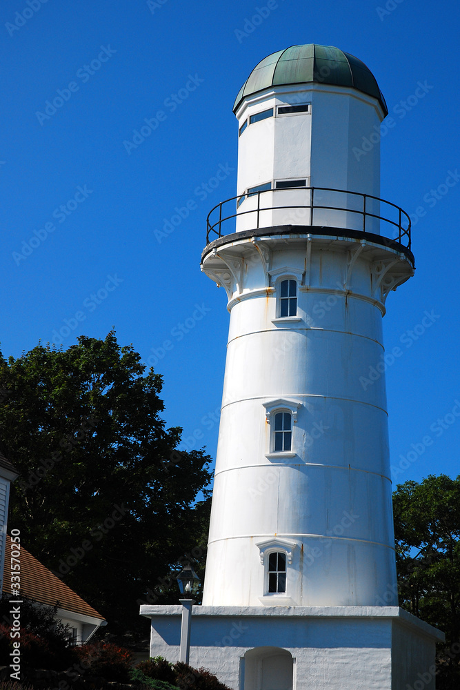 The small Cape Elizabeth Light stands on the Maine Coast The small Cape Elizabeth Light stands on the Maine Coast