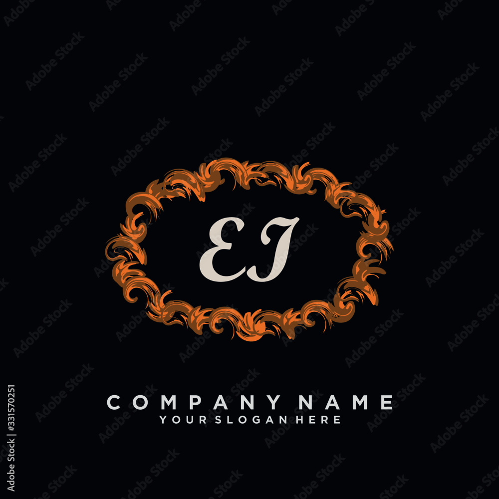 Initial Letter EI Logo With circle Template Vector