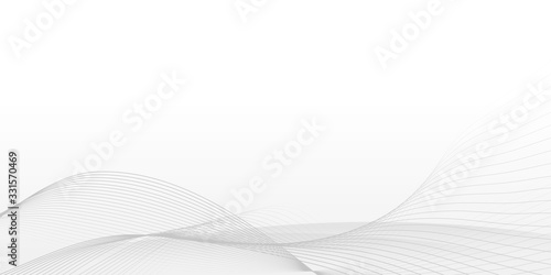  Abstract white technology background with curve wave lines 