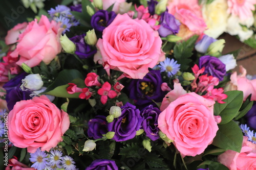 Pink and purple wedding bouquet