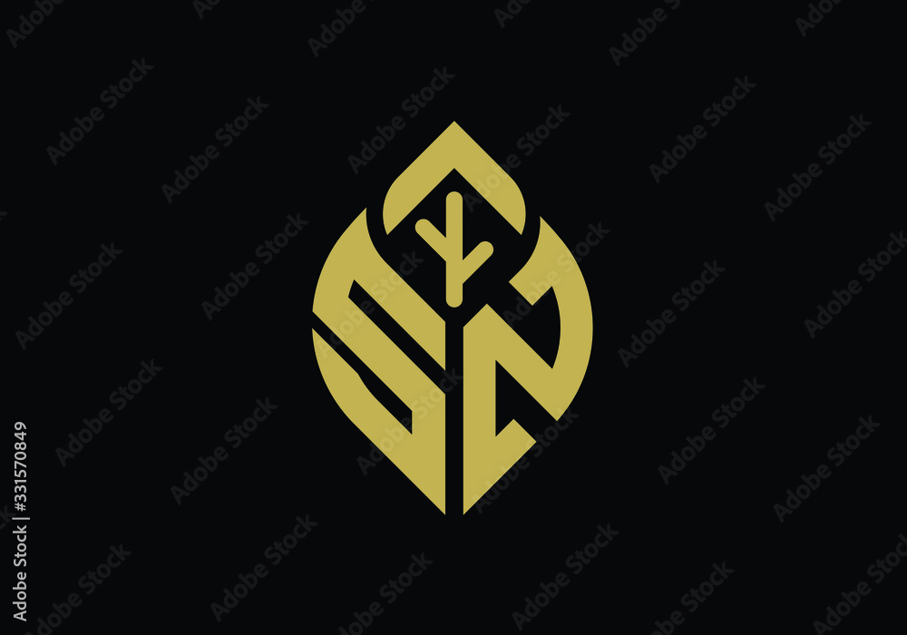 Initial letter S and N with abstract leaf logo sign symbol Initial letter S and N with abstract leaf logo sign symbol