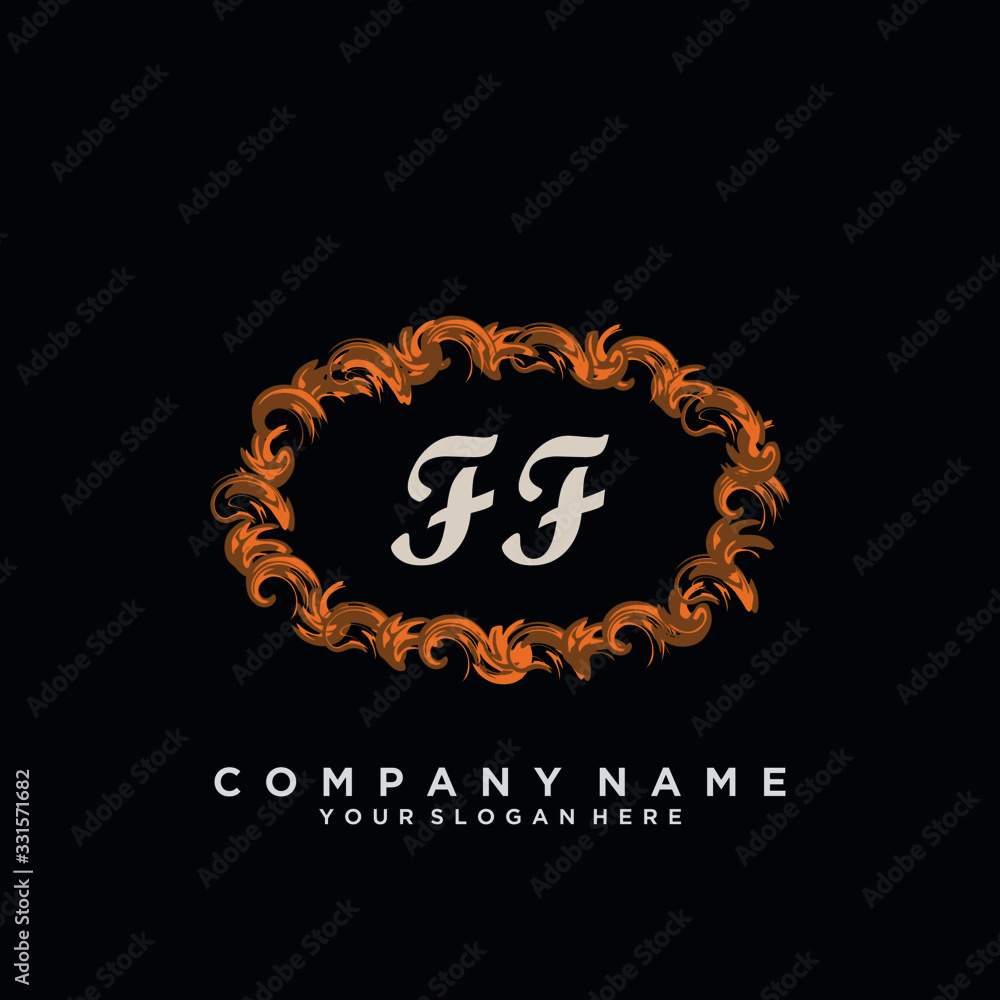 Initial Letter FF Logo With circle Template Vector Initial Letter FF Logo With circle Template Vector