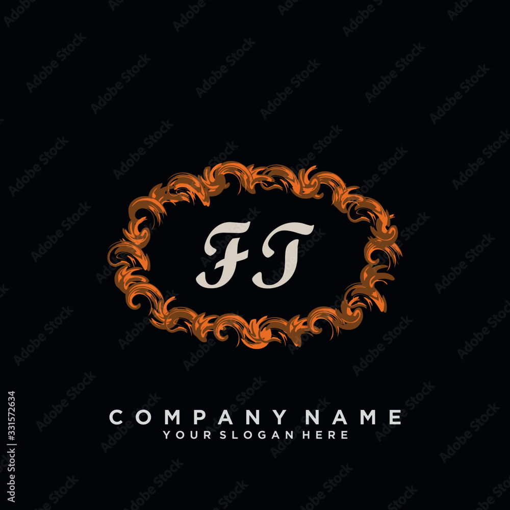 Initial Letter FT Logo With circle Template Vector Initial Letter FT Logo With circle Template Vector