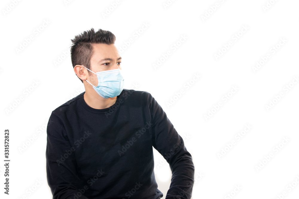 man sick with safe mask man sick with safe mask