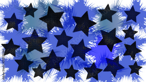 Vorlagen Design, Hintergrund,  Sterne blau schwarz, mit blauen Sternklecksen