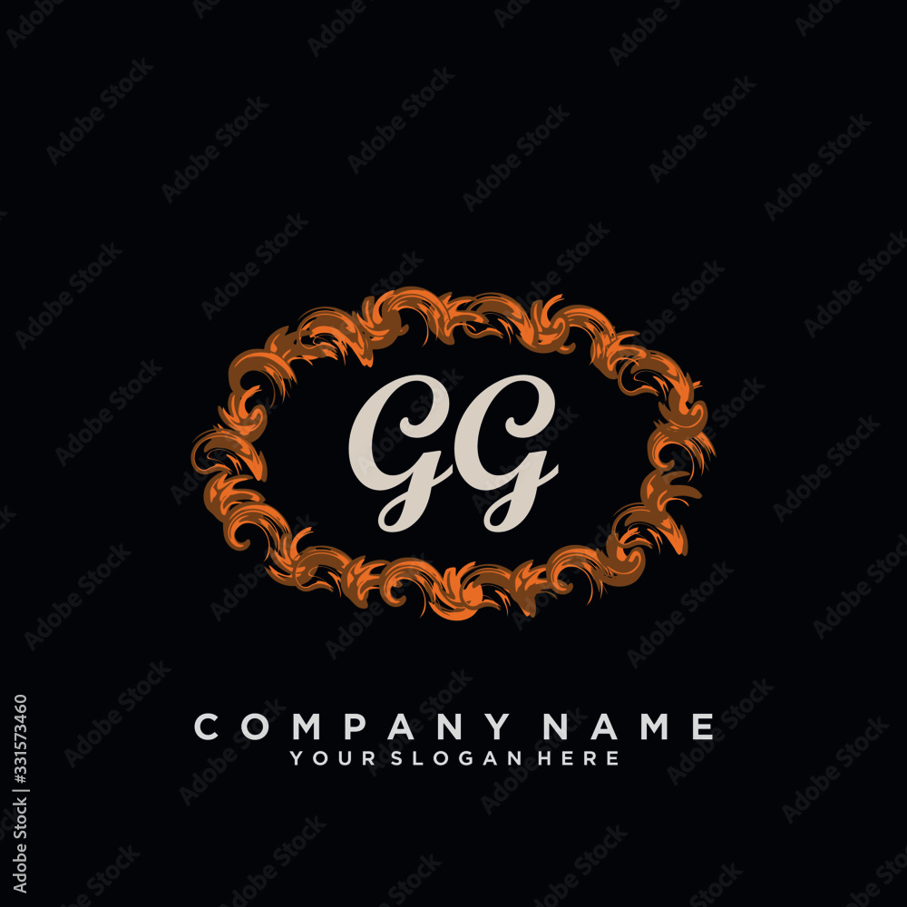 Initial Letter GG Logo With circle Template Vector