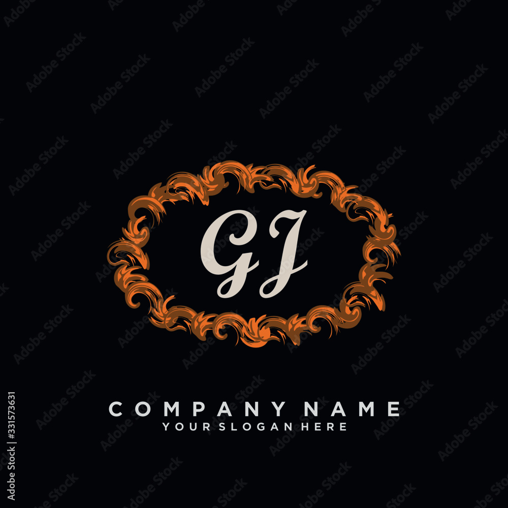 Initial Letter GJ Logo With circle Template Vector Initial Letter GJ Logo With circle Template Vector