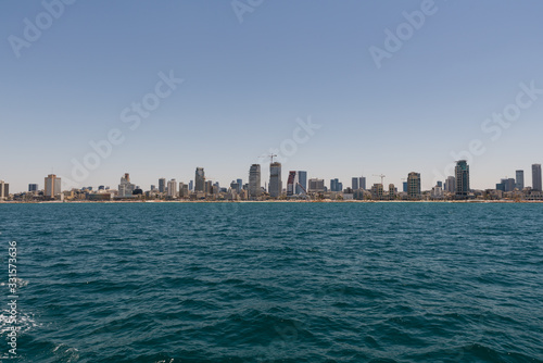 Tel Aviv view from boat sail © LevT