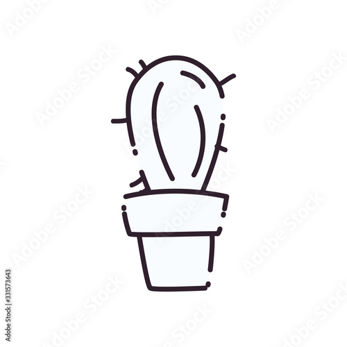 Isolated cactus plant line style icon vector design