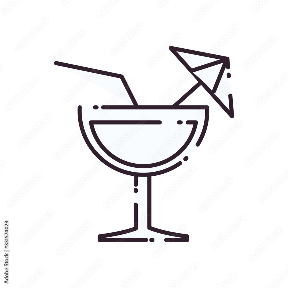 Isolated alcohol cocktail line style icon vector design Isolated alcohol cocktail line style icon vector design