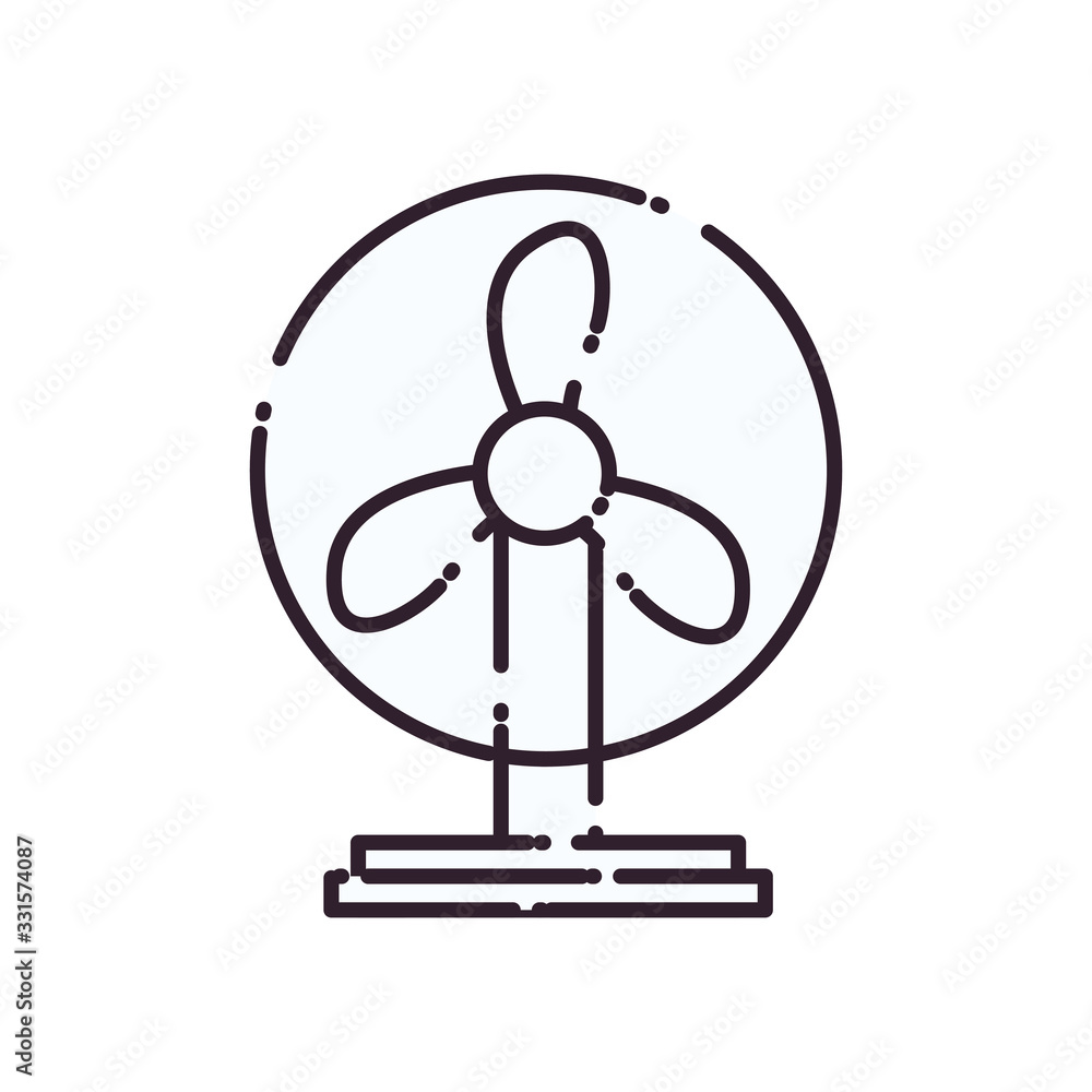 Isolated fan line style icon vector design Isolated fan line style icon vector design