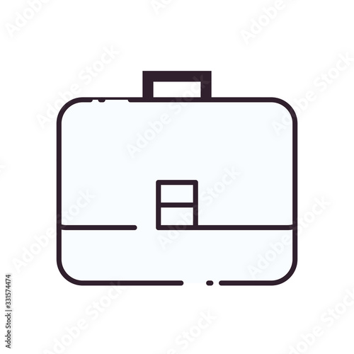 Isolated suitcase bag line style icon vector design