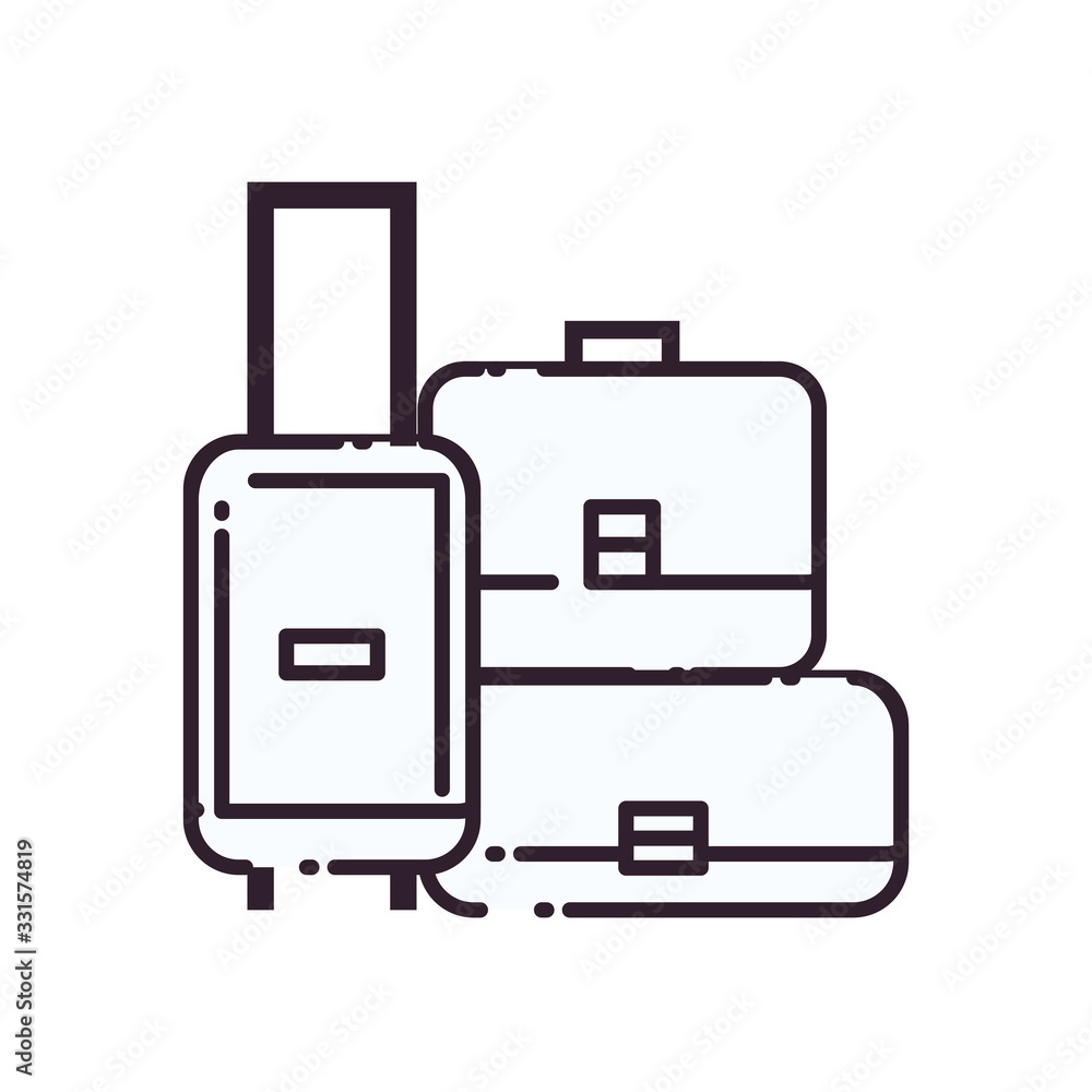 Isolated bags line style icon vector design Isolated bags line style icon vector design