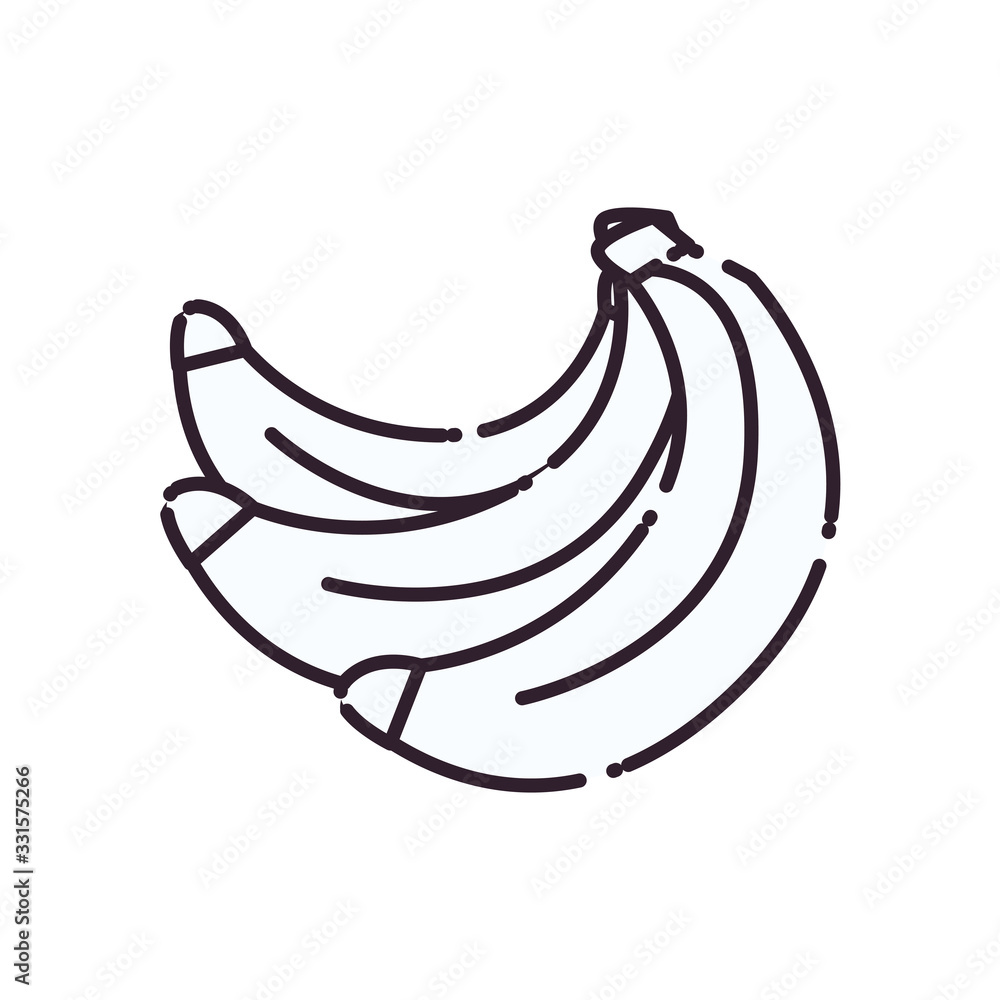 Isolated banana fruit line style icon vector design Isolated banana fruit line style icon vector design