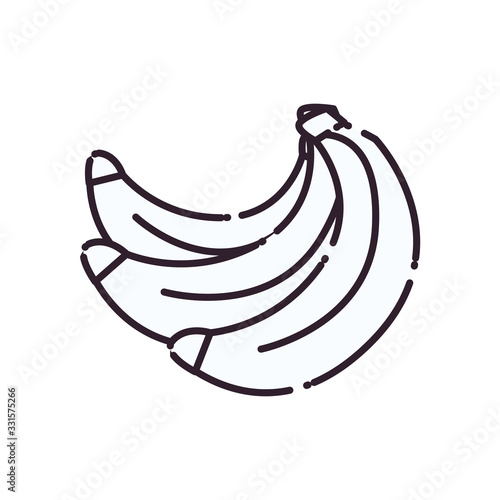Isolated banana fruit line style icon vector design