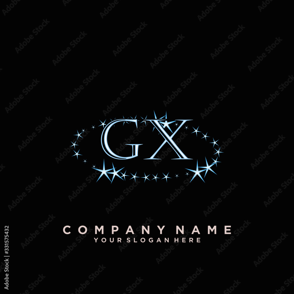 Initial Letter GX Logo With circle Template Vector Initial Letter GX Logo With circle Template Vector