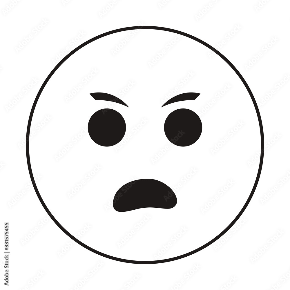 emoticon angry face isolated icon emoticon angry face isolated icon