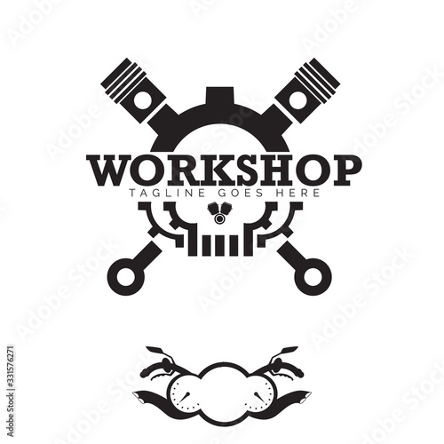 Automotives Workshop Skull logo, and bike panel