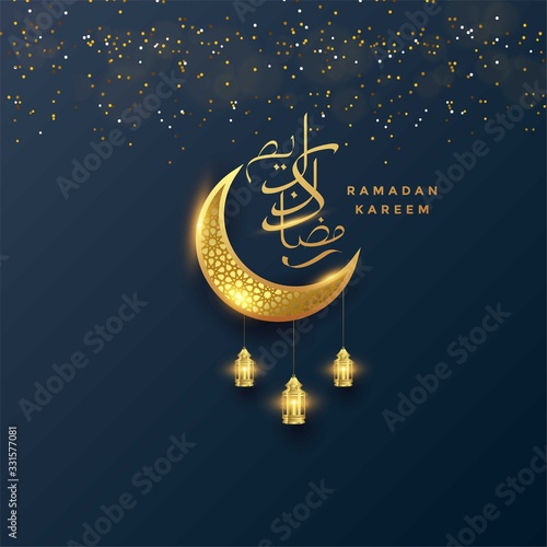 ramadan kareem islamic greeting card background vector illustration