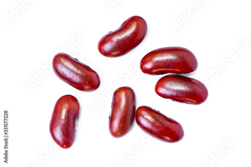 Red beans or kidney bean isolated on white background.