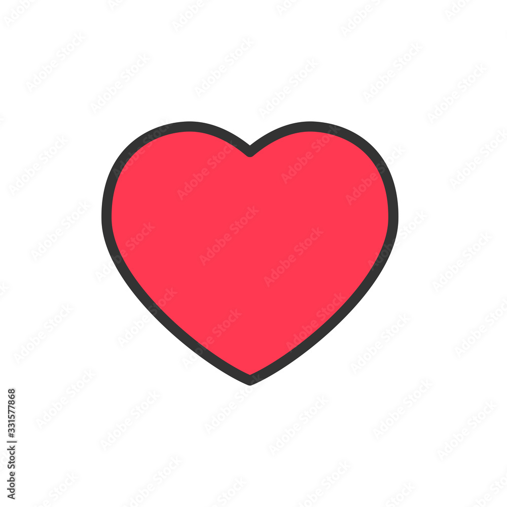 Heart vector icon. Symbol of love and care.