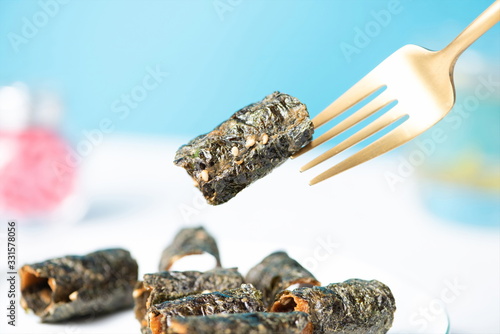 Wallpaper Mural A seaweed roll made from seaweed sesame meat floss Torontodigital.ca