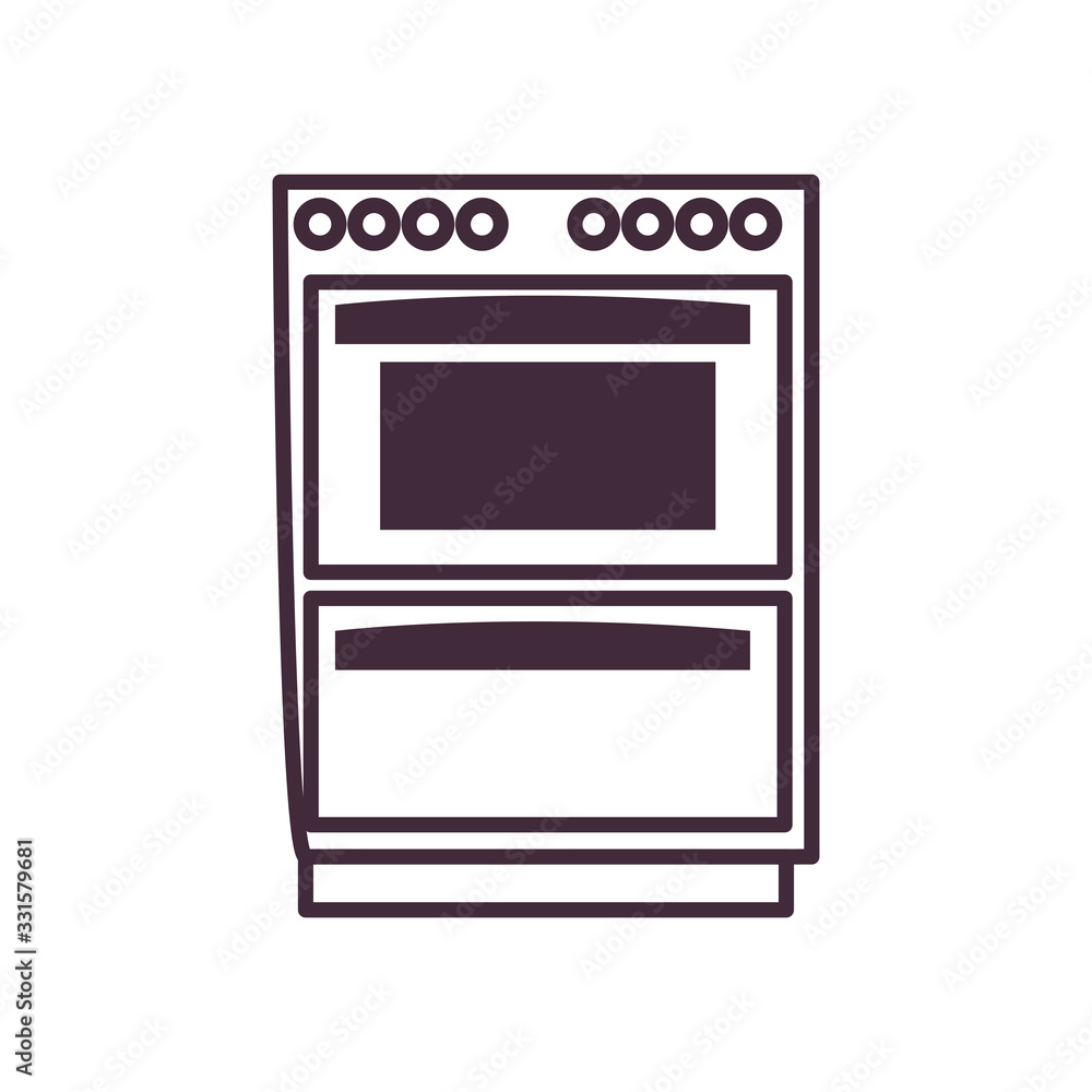 Isolated stove machine line style icon vector design Isolated stove machine line style icon vector design