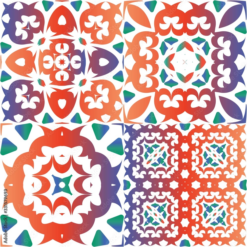 Obraz premium Antique talavera tiles patchworks.