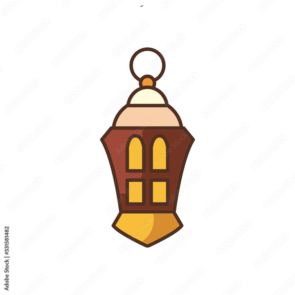 Ramadan lantern fill style icon vector design