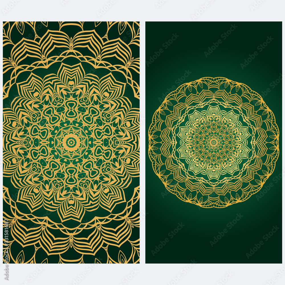 Design Vintage Cards With Floral Mandala Pattern And Ornaments. Template. Islam, Arabic, Indian, Mexican Ottoman Motifs. Hand Drawn Background. Fanstastic color.