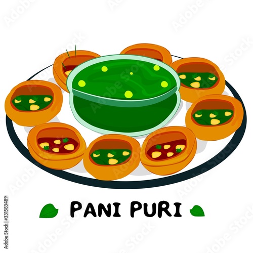 Pani Puri indian mumbai street Food Vector
