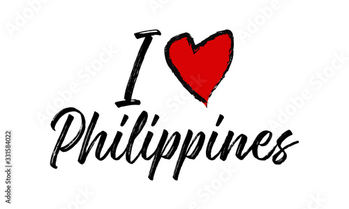 i love Philippines Creative Cursive Text Typography Template.